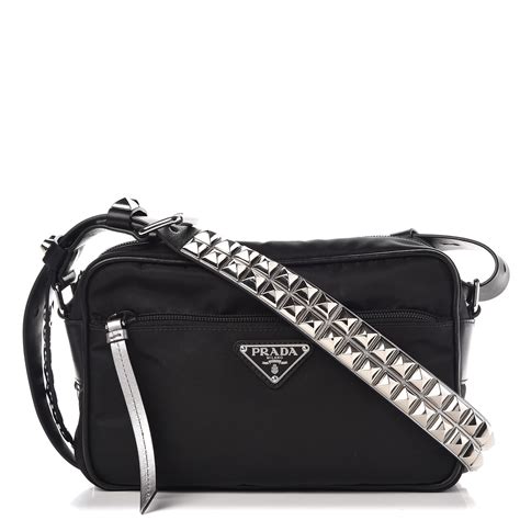 prada new vela studded nylon shoulder bag|Prada New Vela Studded Shoulder Bag .